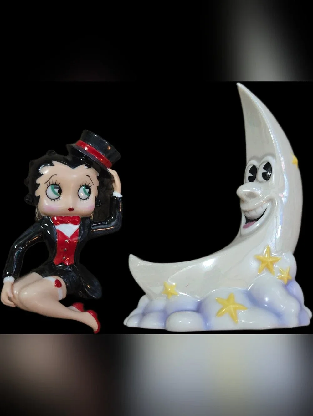 Vintage  Betty Boop On The Moon Salt N Pepper Shaker